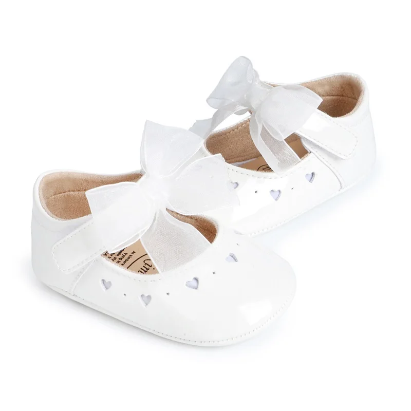 Adorable Baby Girls Heart Cutout Mary Jane Flats with Non-Slip Sole Perfect for Newborn Crib Shoes and Dressy Outfits