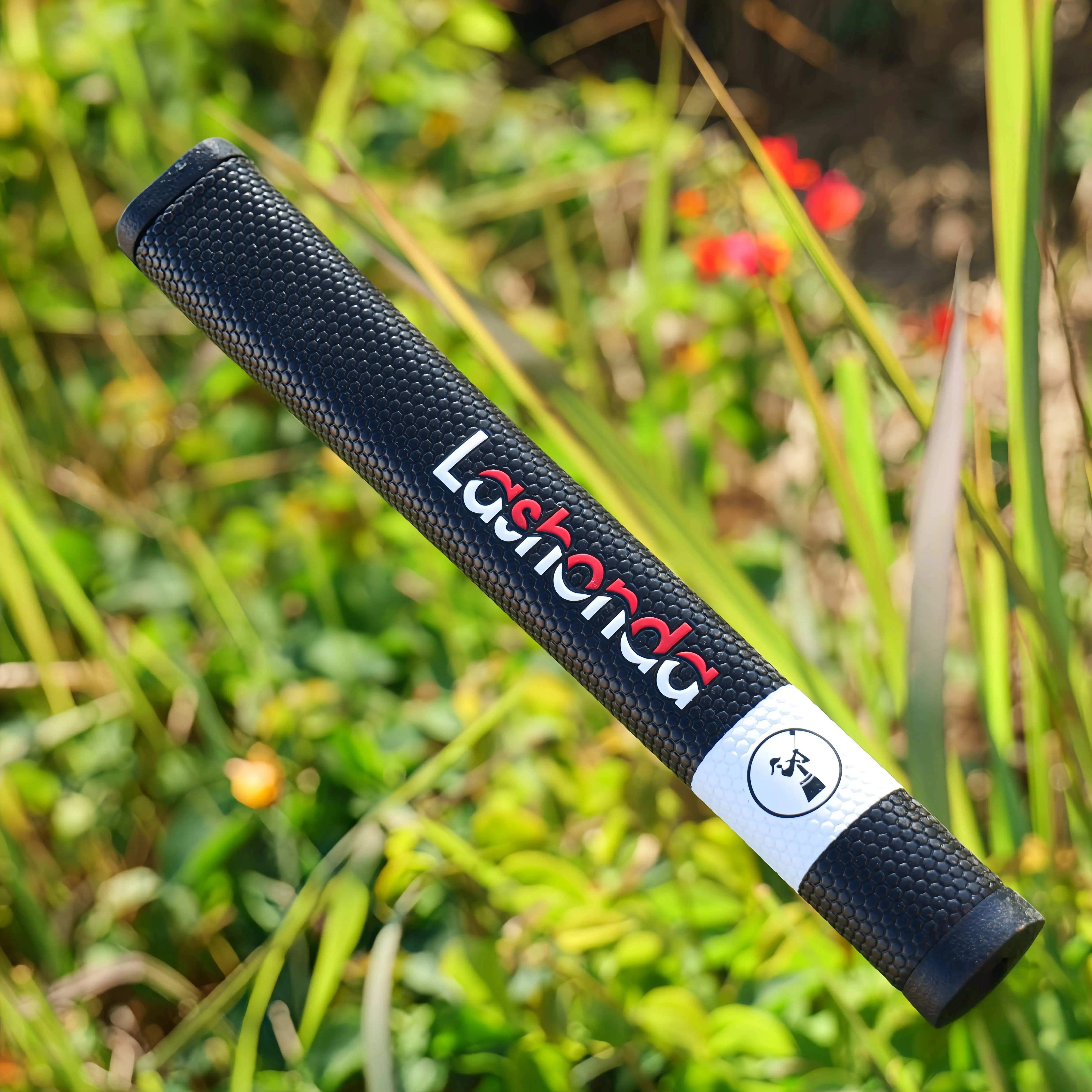 Lashonda Golf Putter Grip,2° Offset Hole Design,Black‑White Contrast,Honeycomb Anti‑Slip Texture,PU Material,Sweat‑Wash Shock‑Ab