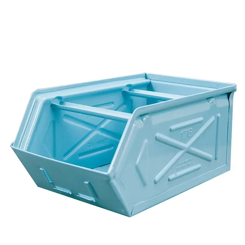 Metal storage box, industrial wind oblique stackable toolbox