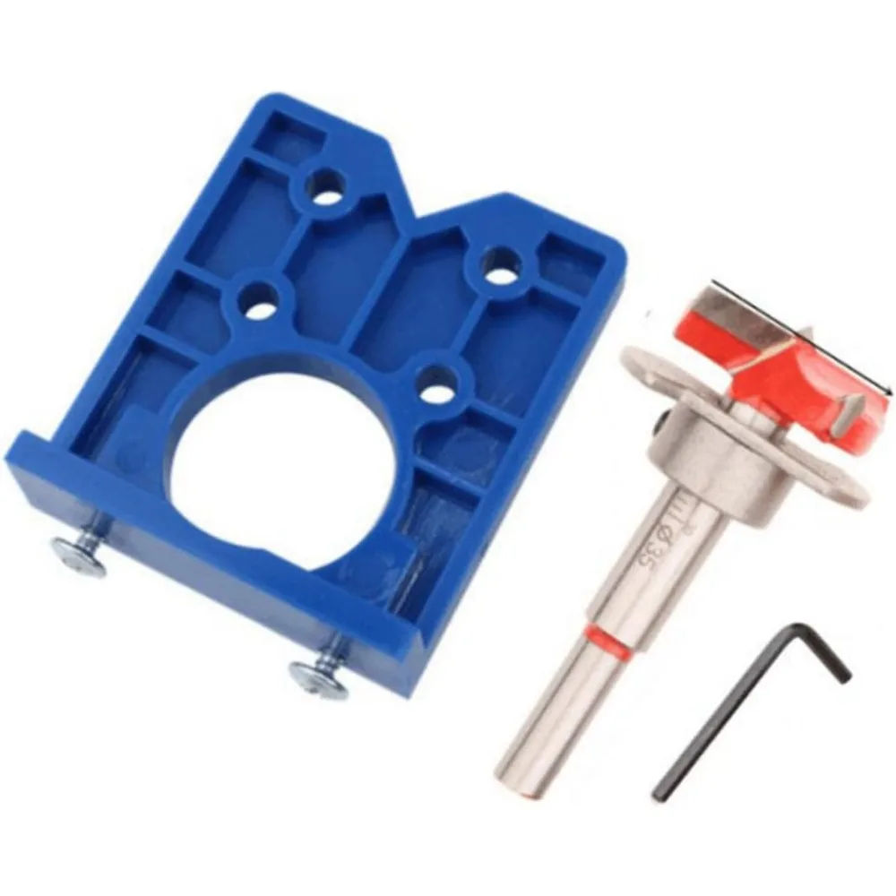 Concealed Hinge Jig Kit, 35mm ABS Incisive Alloy Hinge Drilling Hole Router Jig for Face Frame Cabinet Cupboard Door Hinges