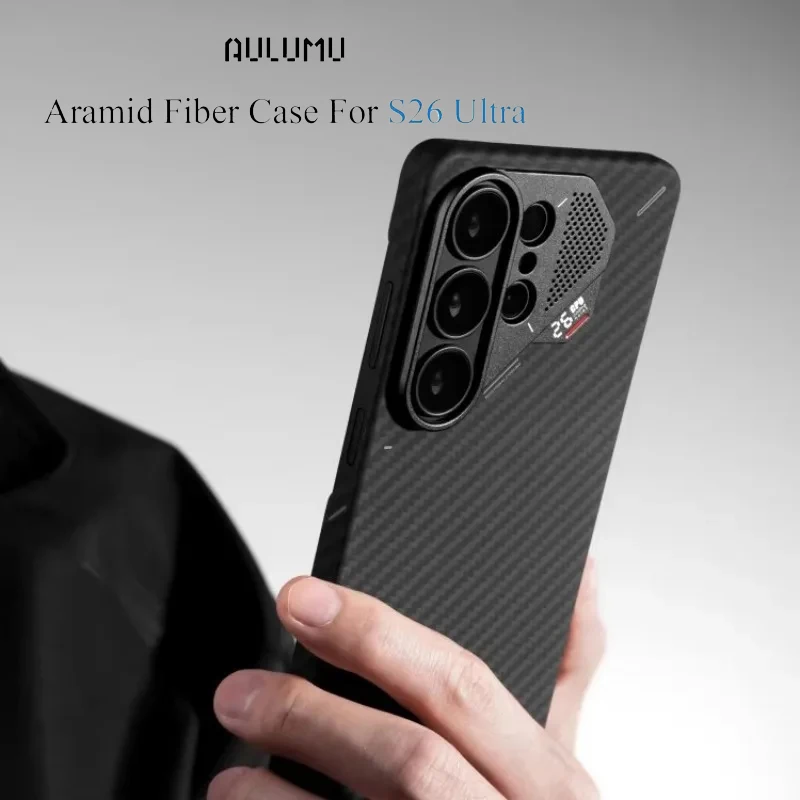 

Чехол AULUMU S26 Ultra из ТПУ с карбоновым волокном для Samsung Galaxy S26 Ultra, легкий, из арамидного волокна, плетеный, с магнитной фиксацией MagSafe