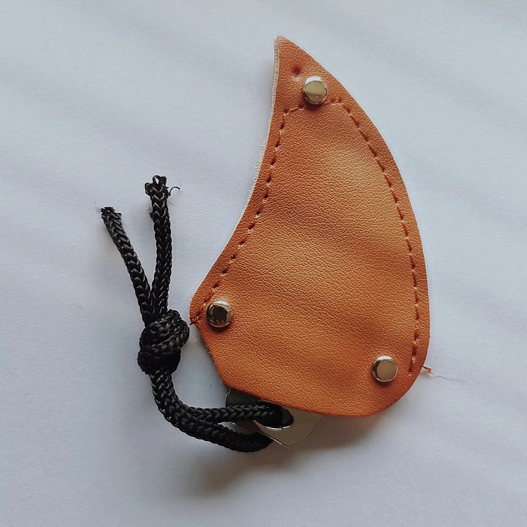 MC Pocket Karambit-Mini cuchillo portátil con Funda de cuero, herramienta para campamento al aire libre, abridor de dispositivos, paquete de caja de