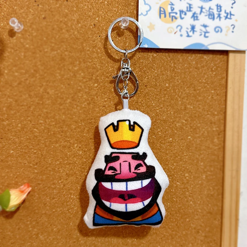 Game surrounding Cotton Figures Clash Royale King Expression Laughter Vocal Doll Pendant Custom Plush Keychain Toys Recordable