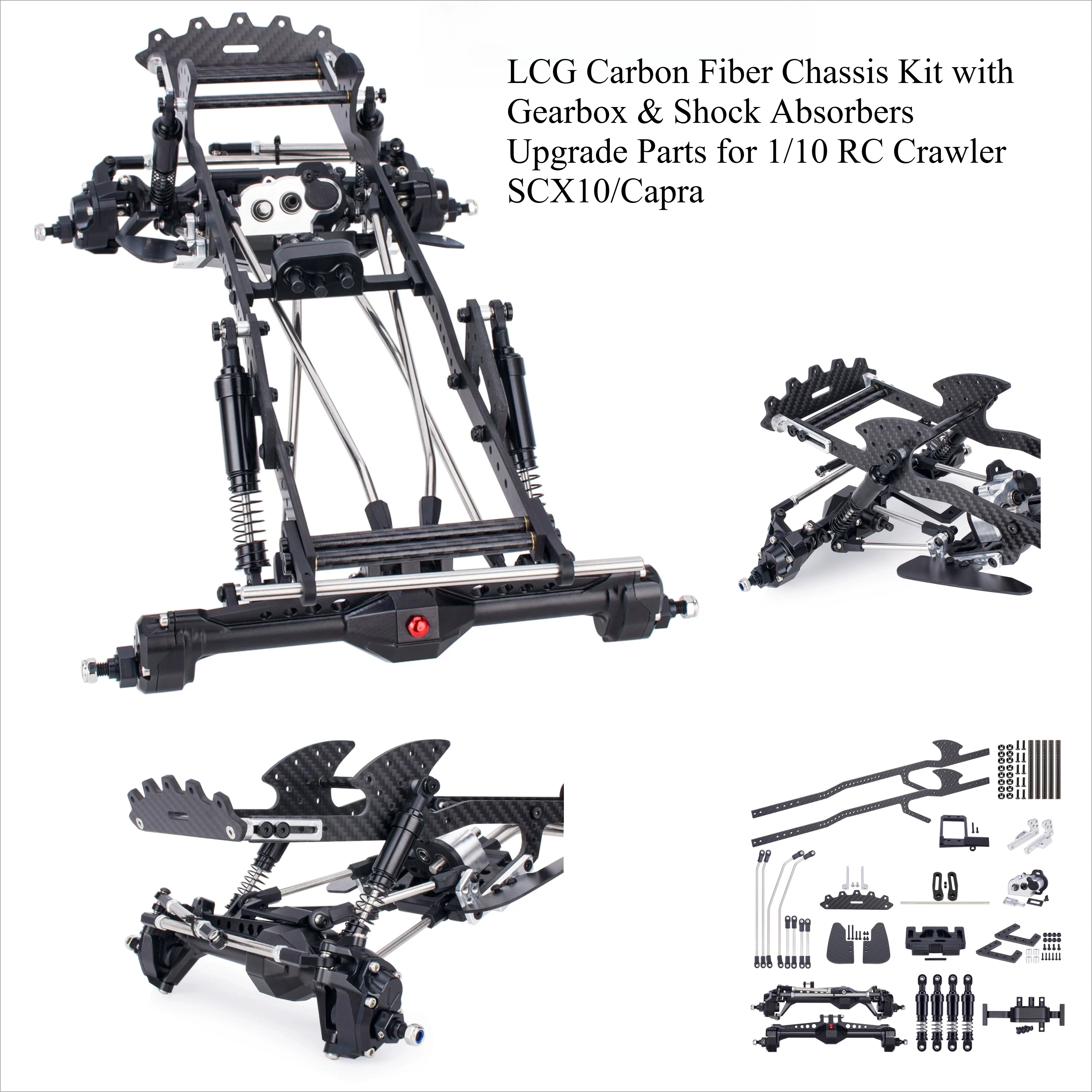 1-10-rcロッククローラー-カーボンファイバーlcgシャーシキット-scx10-capra用-ギアボックス＆ショック搭載-パフォーマンスアップグレード-カスタムビルドパーツ