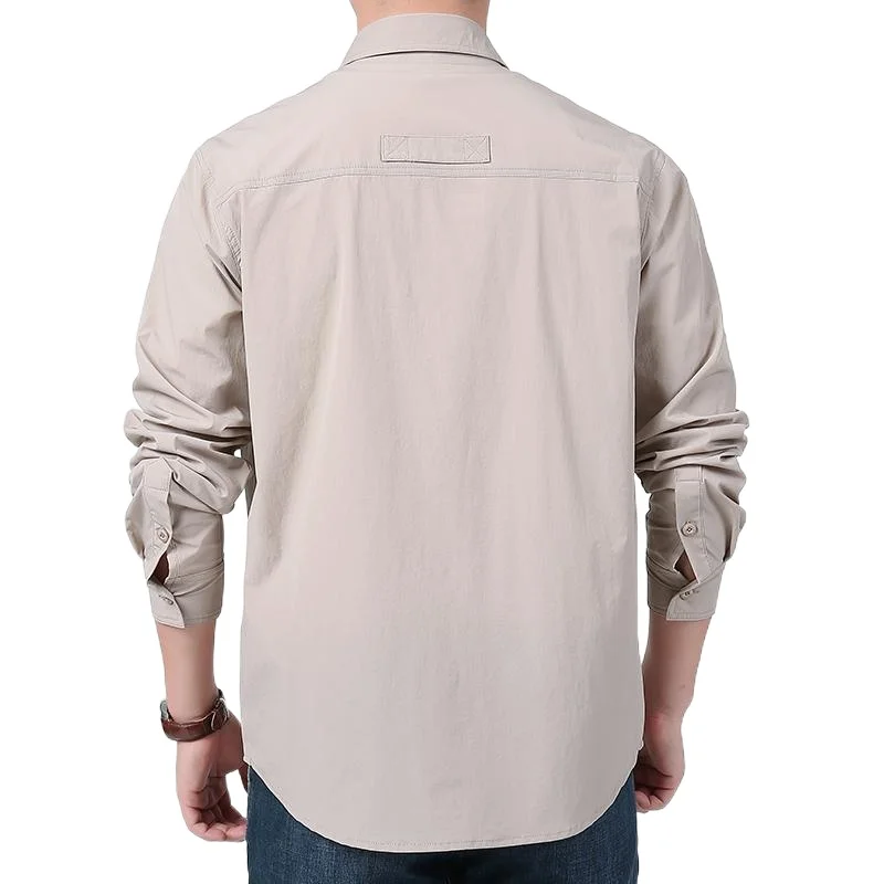 2024 Spring Summer Men's Tactical Shirt Hiking Camping Breathable Quick Dry Hunting Long Sleeve Climbing Fishing Blouse