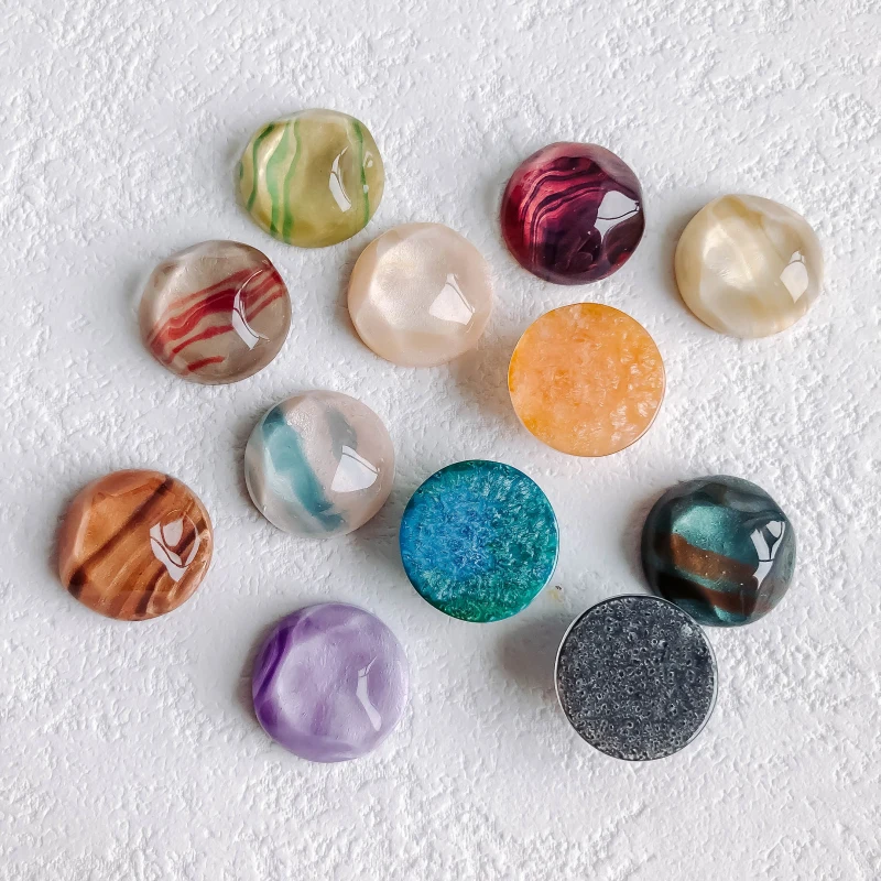 Resin Plastic Flat Back Round Spacer Cabochon Pendant Earring Charms Accessories Jewelry Making Sipplies Diy Handmade 10pcs