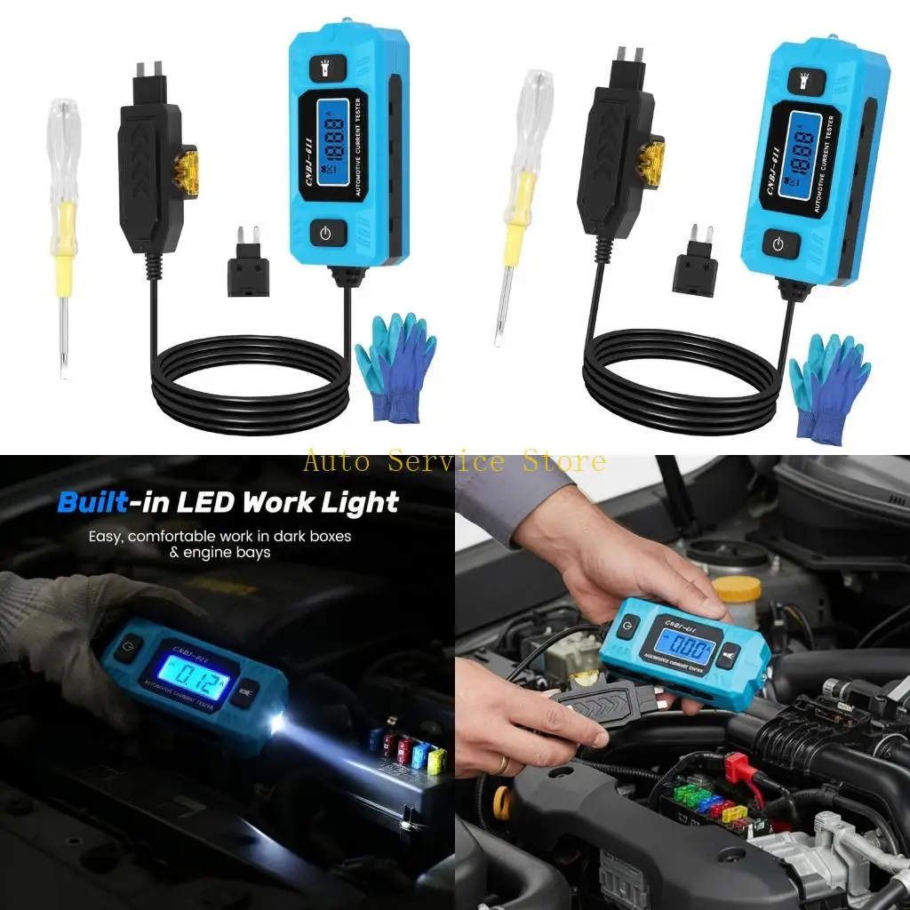 462A Car Fuses Current Tester With Blue Digital LCD Display For Vehicle Circuit Diagnosis