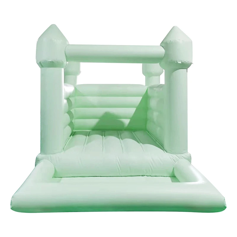 2.5M 100% Vinyl Pvc Groene Opblaasbare Bounce Huizen Met Ballenbak Springkastelen Springkasteel Voor Kinderen Verjaardagsfeestje Spel