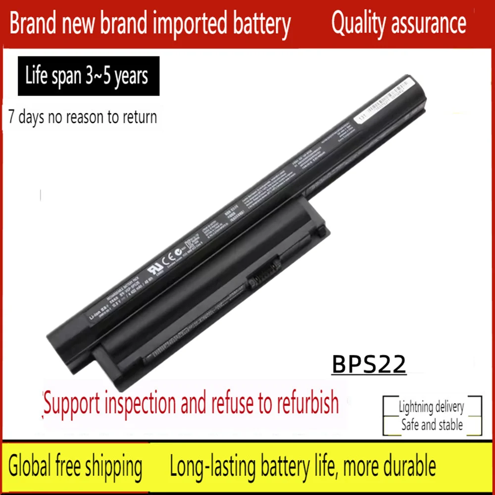 

New Laptop battery for SONY BPS22 VPC-EA36 EB22 BPL22 BPS22A PCG-61211T 61212T 61511T 71211T 71212T 71211M 71311N 71311M