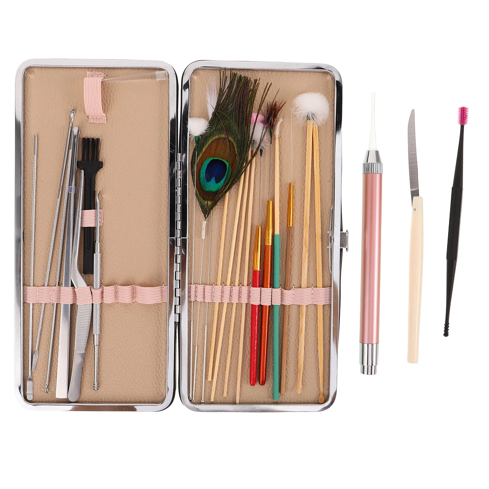 

1 комплект, профессиональный набор для чистки ушей, многоразовые инструменты из нержавеющей стали, пиломатор для безопасной домашней гигиены, набор для удаления ушной серы