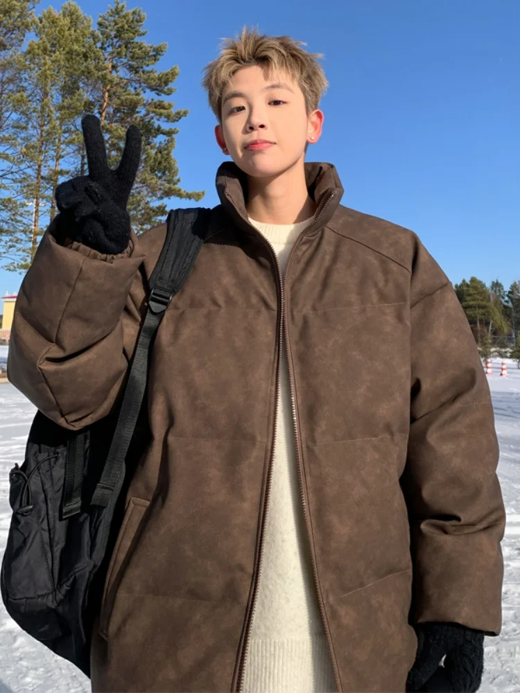 

Мужская утепленная хлопковая куртка на флисовой подкладке с воротником-стойкой, теплая зимняя повседневная куртка Cleanfit с длинными рукавами на молнии, цветная