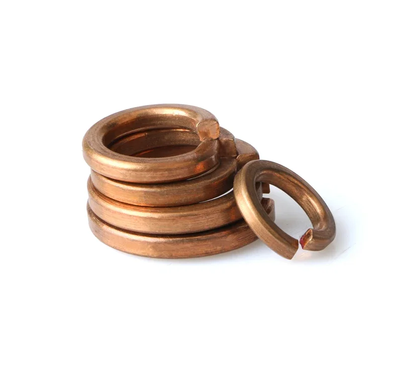M2.5-M16 Brass Split Lock Washers Bronze Copper Spring Washers for Mechanical Fastening