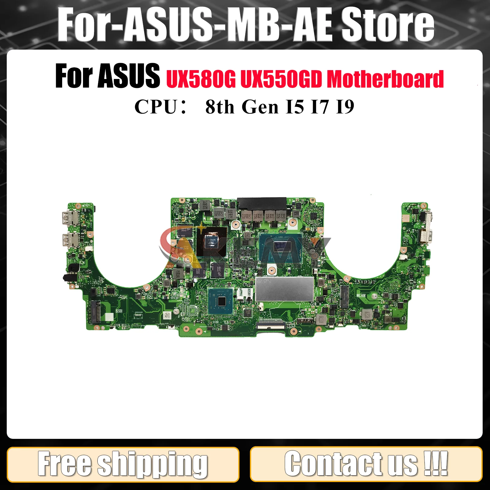 

UX550GD Материнская плата для ноутбука ASUS ZenBook UX580G UX550 UX55VE UX55VD Материнская плата для ноутбука с процессором I5 I7 I9 100% tests OK stk