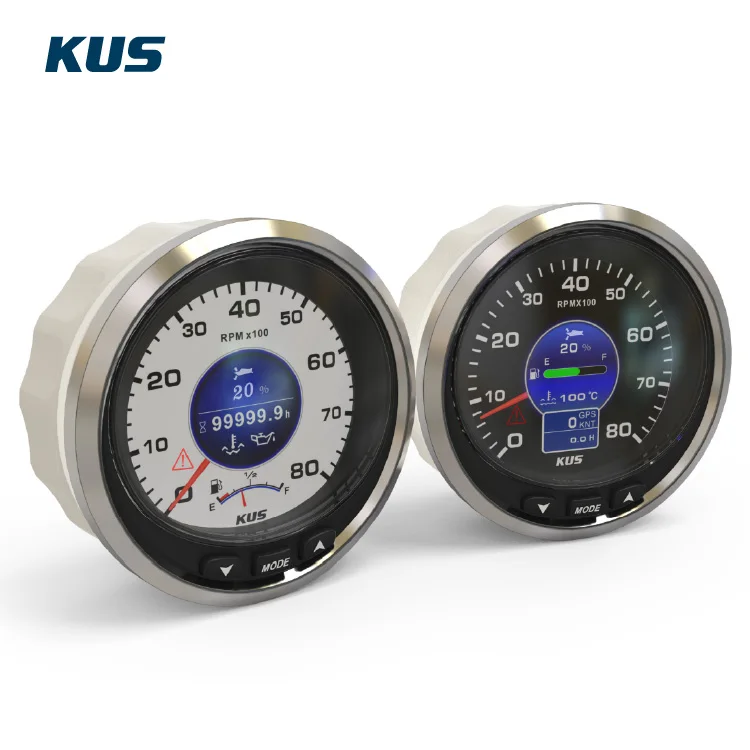 100mm 12v/24v 4in1 LCD Oil Pressure Water Temperature Tachometer Oil Fuel Gauge Monitor
