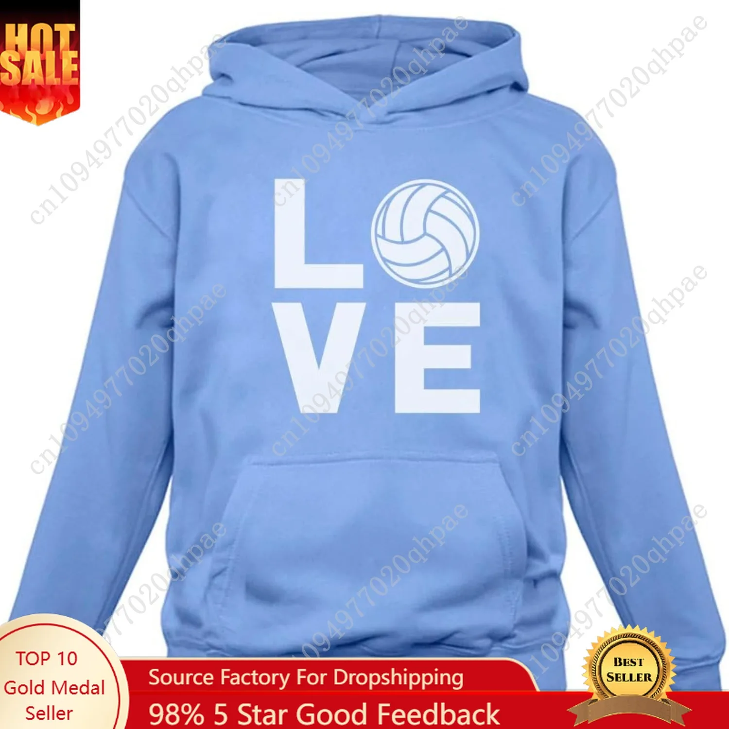 هوديس للكرة الطائرة من Tstars هدايا للفتيات المراهقات والنساء المشجعين لاعبي الفريق يحبون البلوز هوديي