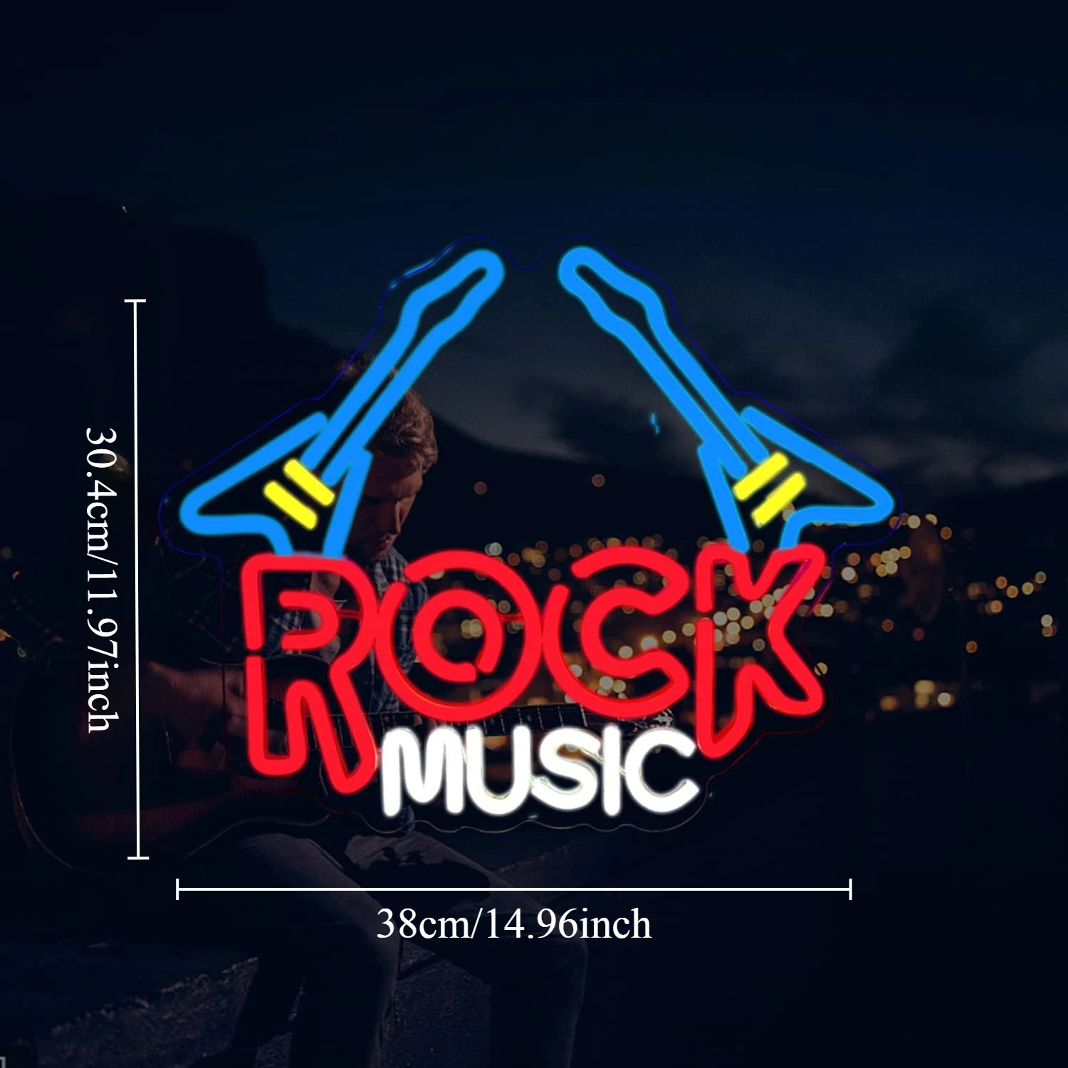 Rock Music Neon Sign LED Wall Art for Music Bar Stage Bedroom Home Decor Vibrant Stage Ambiance Lighting Band Decor Gift