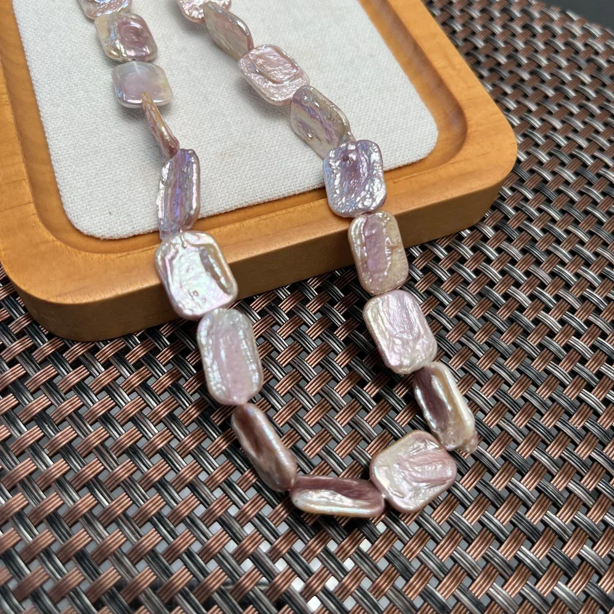 

12x15mmAAA Natural Freshwater Purple Square Baroque Pearl Bead Jewelry Make Gift DIY Necklace Bracelet Accessories Wedding Women