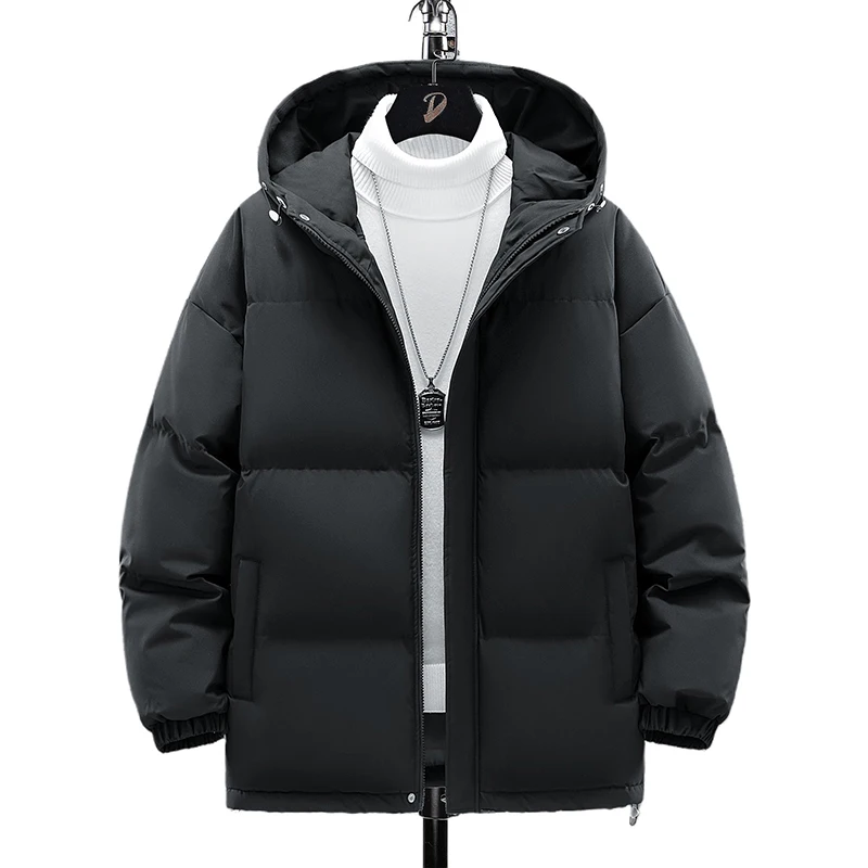 Jaket hoodie katun pria, M-8XL olahraga roti warna polos desain ritsleting, besar pria musim dingin 2024