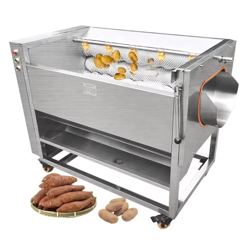 Electric Cassava Peeling Machine Peeler and Washer Potato Brush Washing Peeling Machine Roller Brushing Peeling Machine