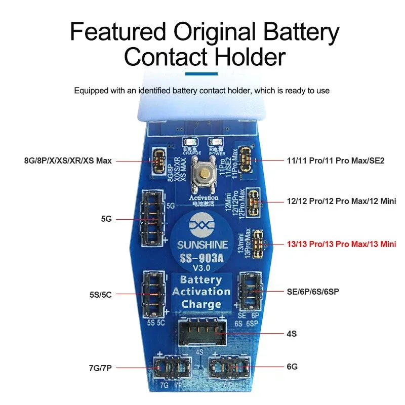SS-903A del sole della scheda di attivazione della batteria per IP 4G 4s 5G 5C 5s 6G 6 Plus 7G/7 Plus 8G 8 Plus X XS XS MAX XR 11 Pro MAX Repair