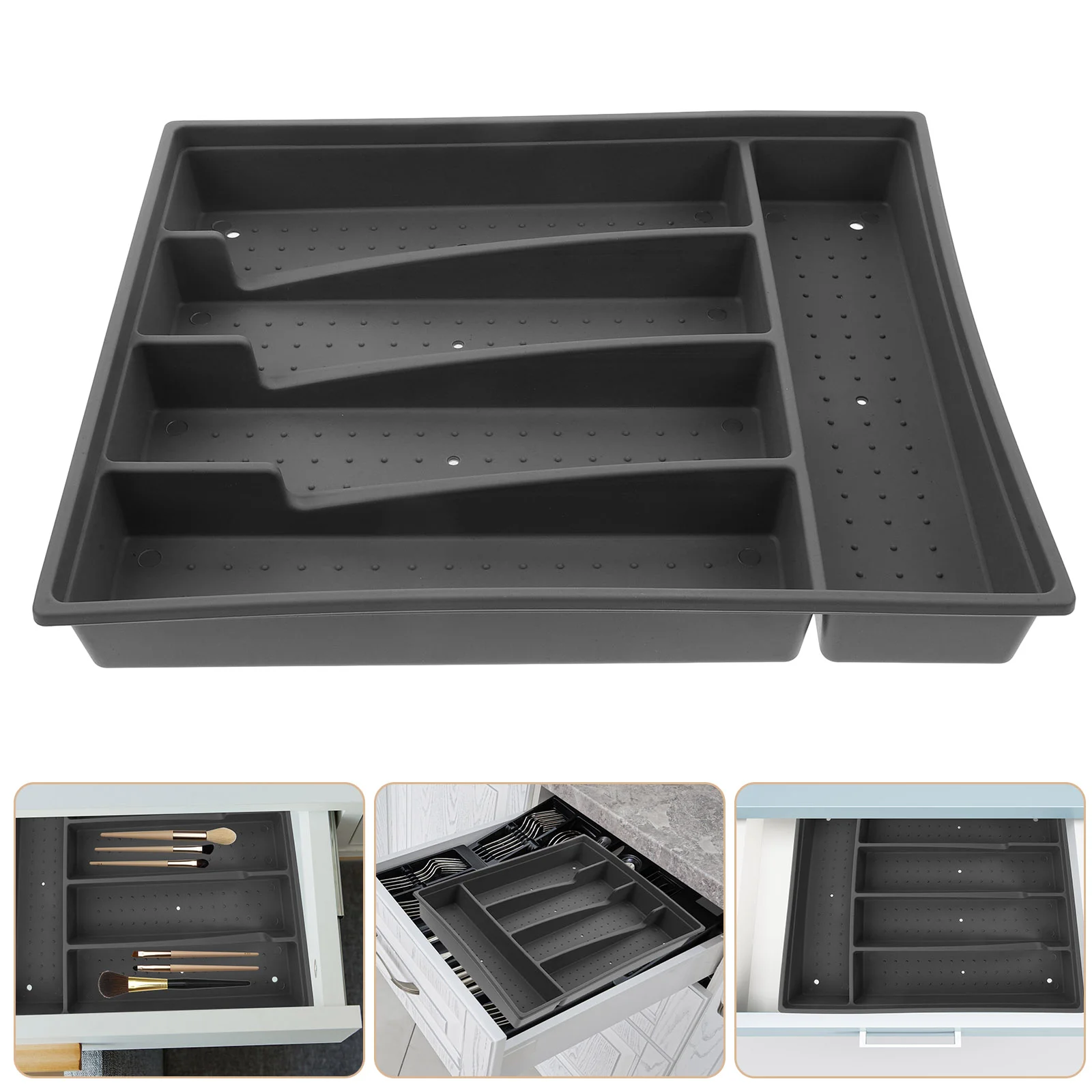 

Knife and Fork Storage Box Silverware Organizer Cutlery Drawer Flatware Tray Dust-proof Holder Small Utensils