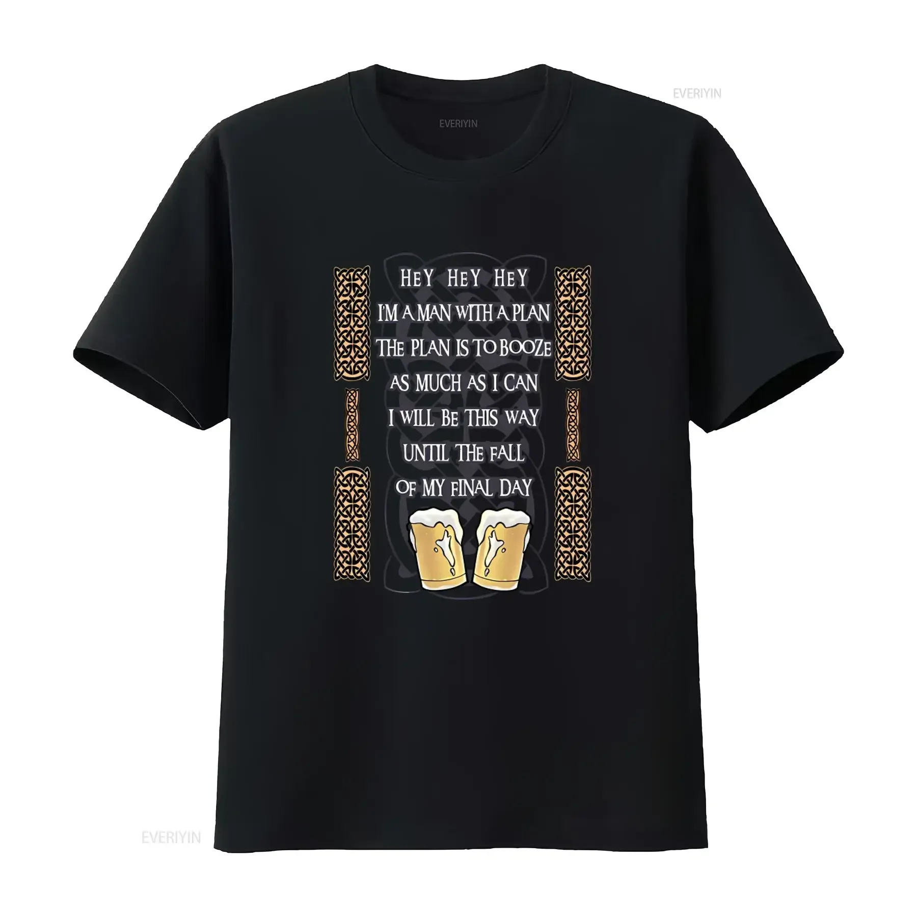 KORPIKLAANI A Man With Plan T Shirt Beer Lover's Design Perfect for Booze Enthusiasts vintage Washed Versatile Casual Unisex