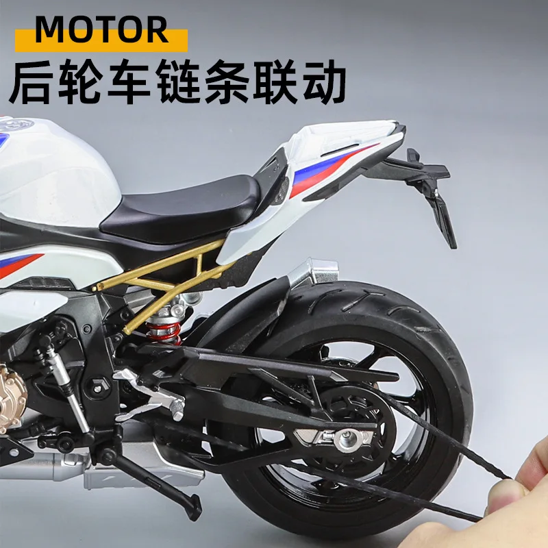 Modèle de moto BMW S1000RR pour garçons, alliage de haute simulation, décoration de collection pour adultes, jouets cadeaux, échelle 1:9