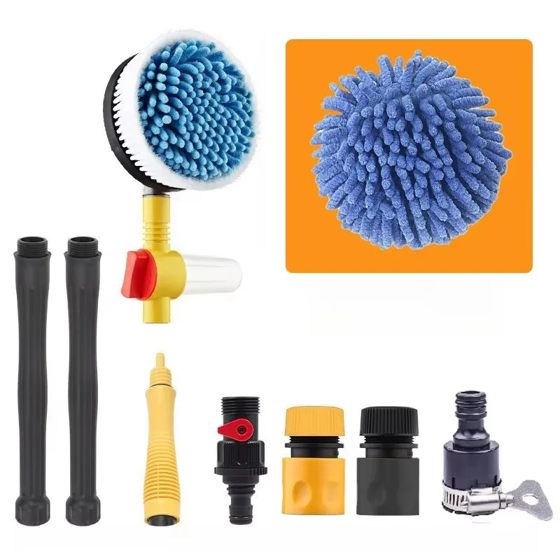

High Pressure Soft Microfiber Stretchable Scrub Brush Round Automatic Rotary Retractable Car Wash Brush