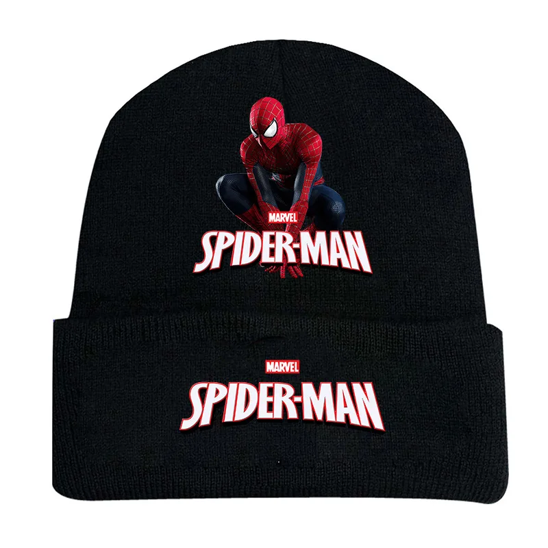 Disney Marvel Spiderman Spider หมวกถักคอสเพลย์ผู้ชายและผู้หญิงหมวกถักอบอุ่นหมวกนักเรียนเยาวชนฤดูหนาว