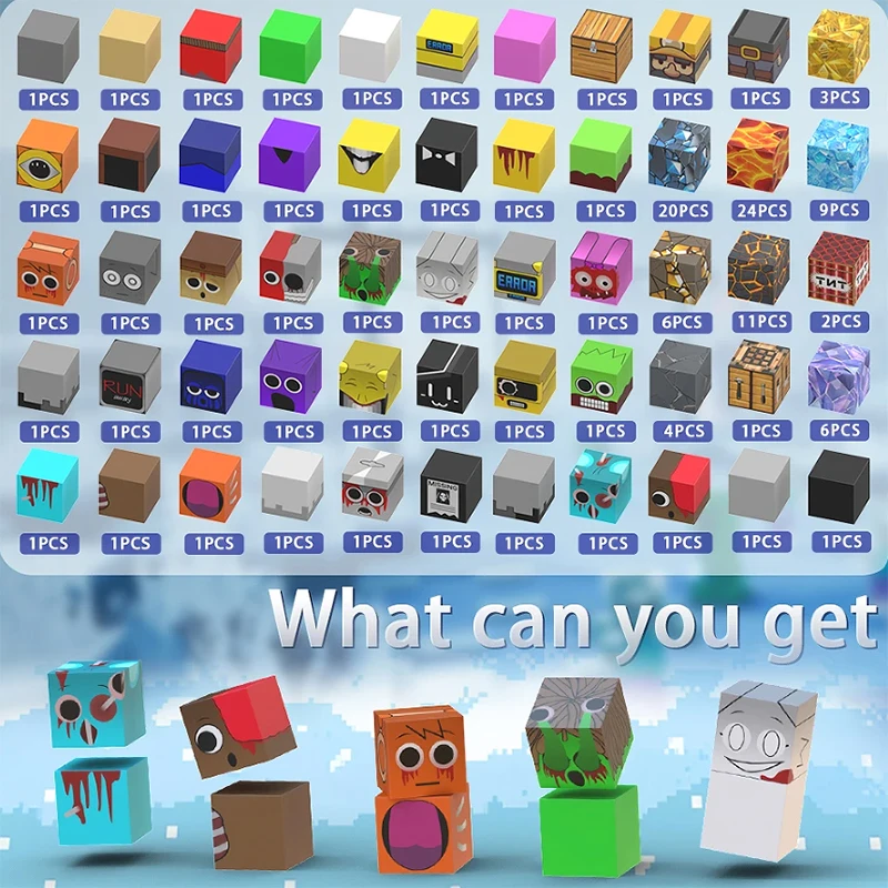 Nowe Magnetyczne Klocki Sprunki Sprunki Mine World Zabawki Magnetyczne STEM Zabawki Sensoryczne dla Maluchów Prezent na Wielkanoc Urodziny