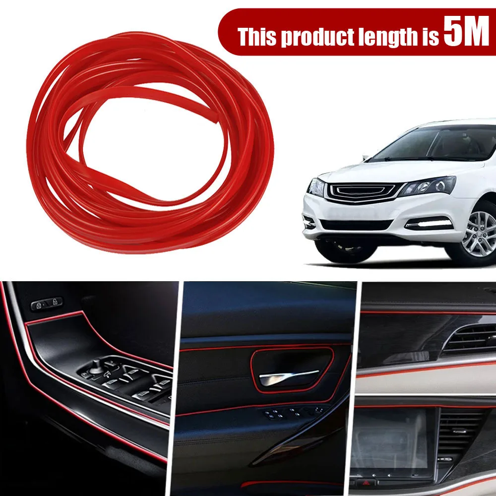 

1Pc 5M Car Universal Styling Decoration 3D Strips Decals Auto Interior Modification Line Stickers Trims Car Interior Accessories