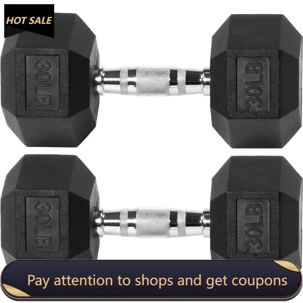 

Premium Rubber Encased Hex Dumbbell, Pairs Freight free