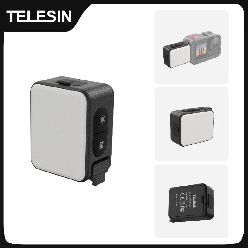 TELESIN Quick Release Fill Light Mini Waterproof Selfie Light For DJI OSMO Action 2 3 4 5pro Mini Selfie Light For Action Camera
