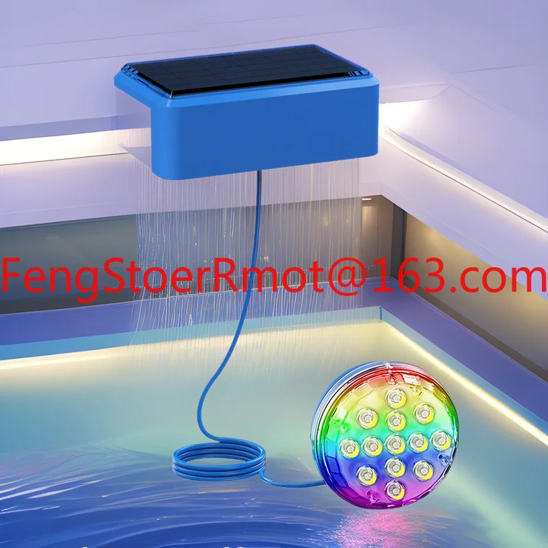 Solar pool light LED underwater round seven-color waterproof new underwater light