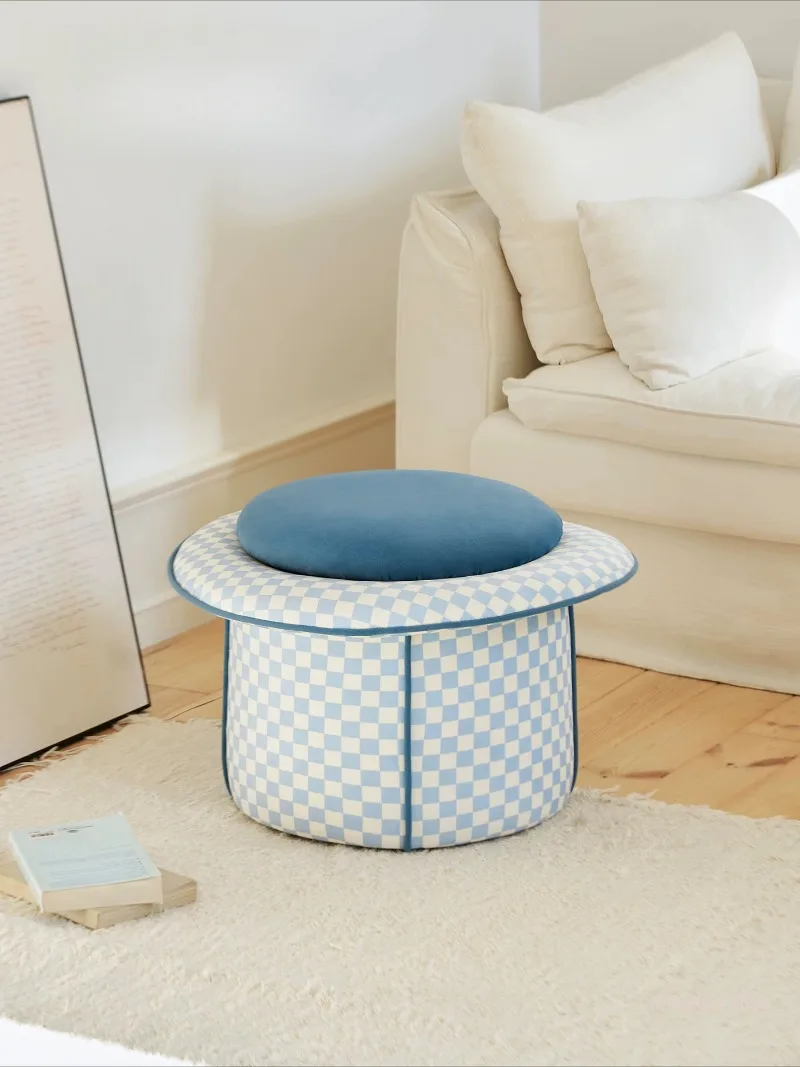 Magic Hat Shaped Storage Ottoman Multifunctional Shoe Footrest Stool For Living Room
