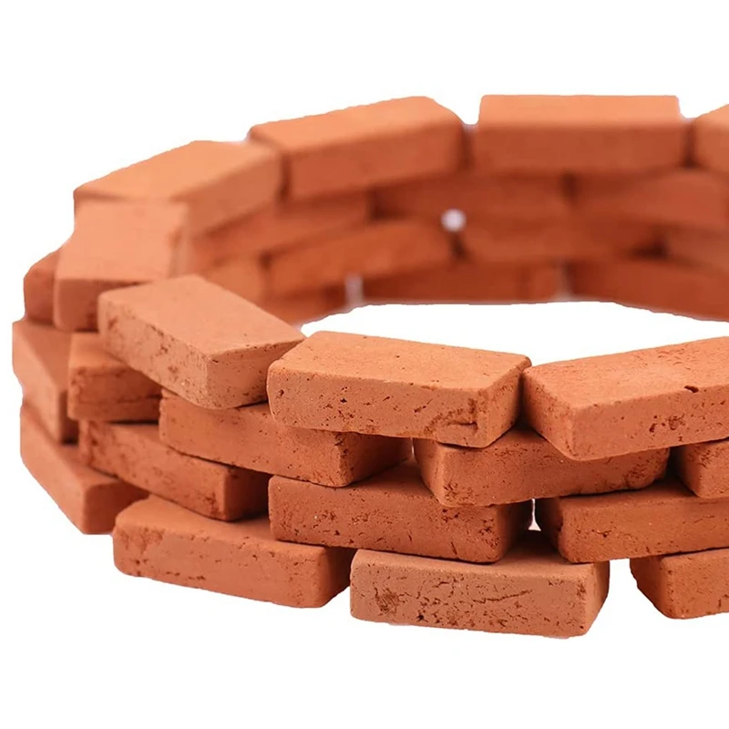 150Pcs Mini Bricks 1/16 Dollhouse Miniatures Simulation Red Brick For DIY Fairy Dollhouse Garden Ornament Toy