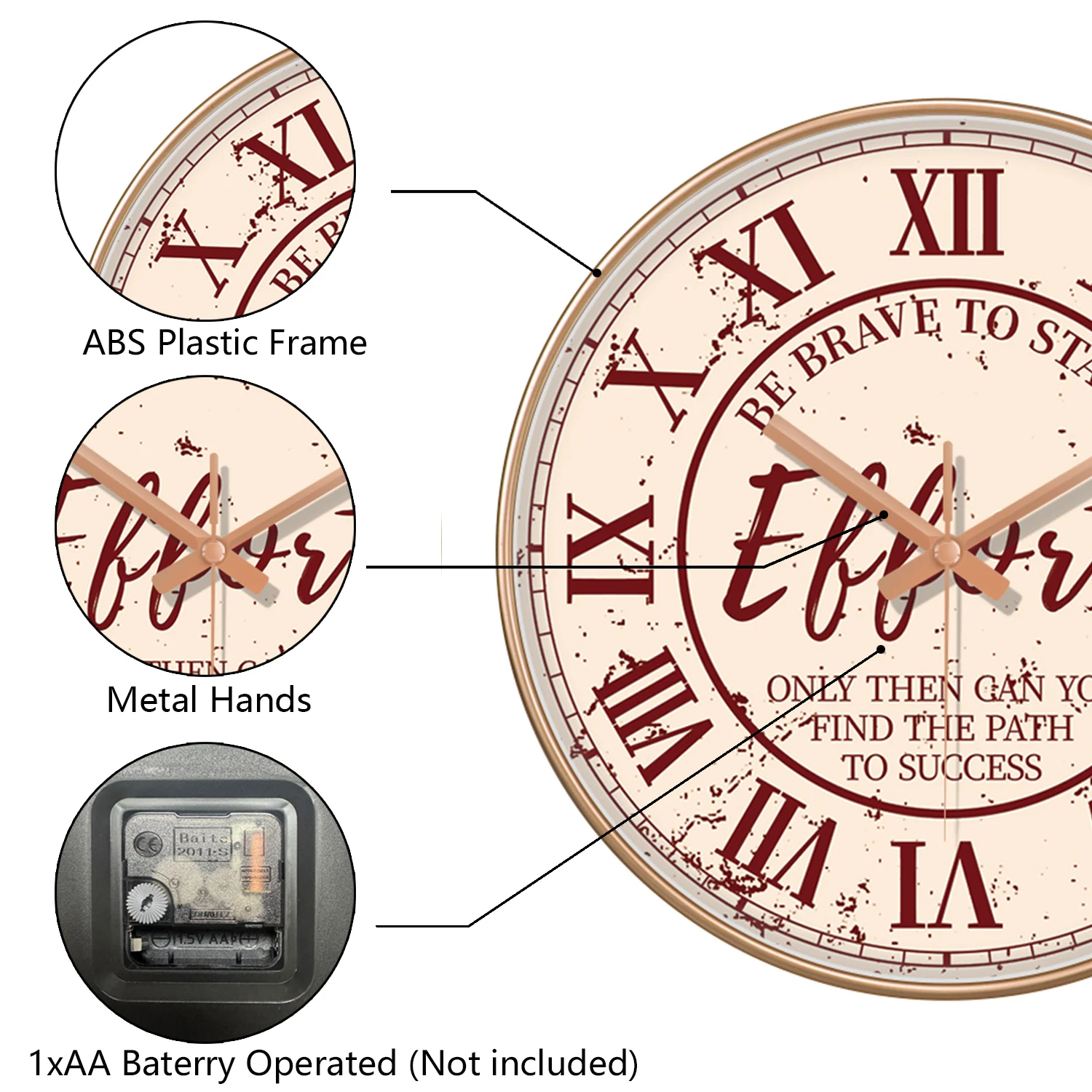 ساعة حائط كلاسيكية رومانية رقمية لغرفة المعيشة مكتب فناء ساعة حركة كوارتز صامتة Tnon Ticking ديكور المنزل