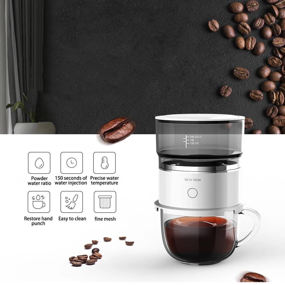 Mini Coffee Machine Battery Powered Integrated Design Expresso Coffee Maker Quick Brewing Coffee Maker for Tarvel Business