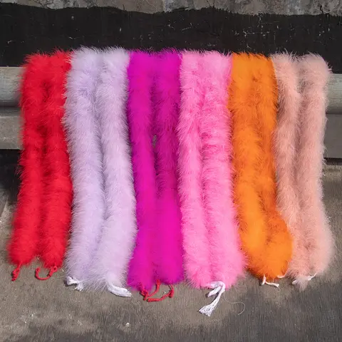 2M Marabou Turkey Feather Boa Trim 50g Scarf Costume Christmas tree Decor Shawl Fluffy Plume DIY Craft Wedding Dress Accessories