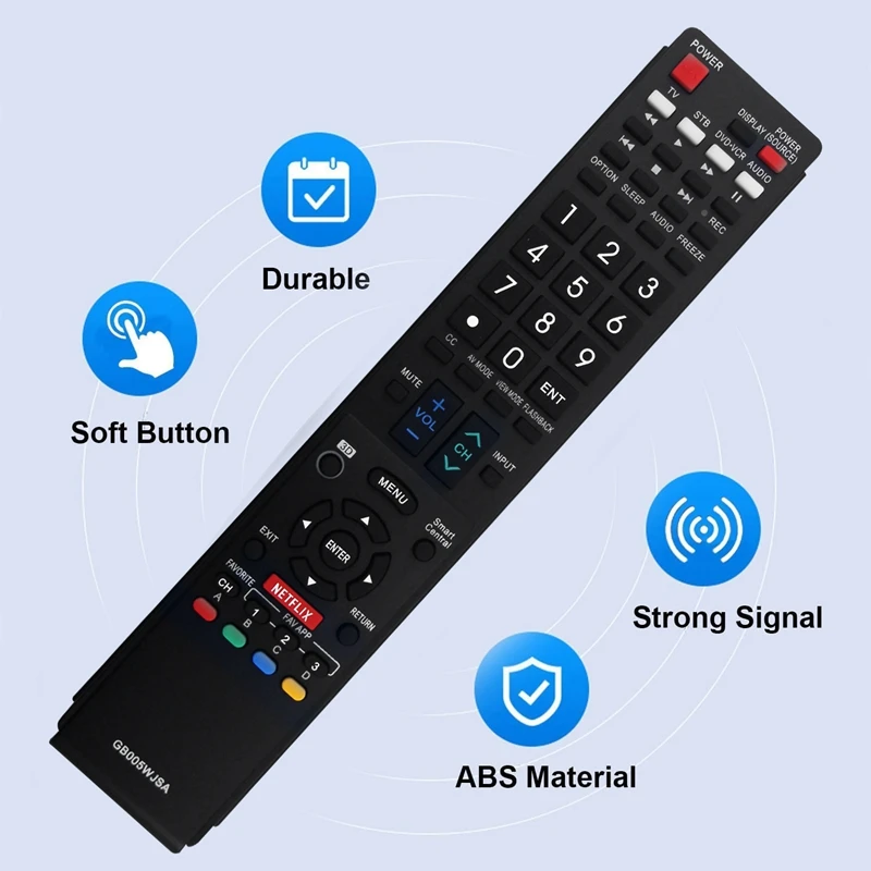 Télécommande en plastique noir pour Sharp réveiller OS TV, GB005WJSA, GB004WJSA, Revenus 935WJSA, Revenus 890WJSA, GBSpringWJSA, Télécommande, 1 Pc