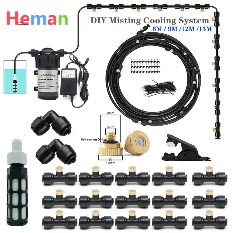 

DIY 6M-15M Water Misting Cooling System Misters for Outside Patio,