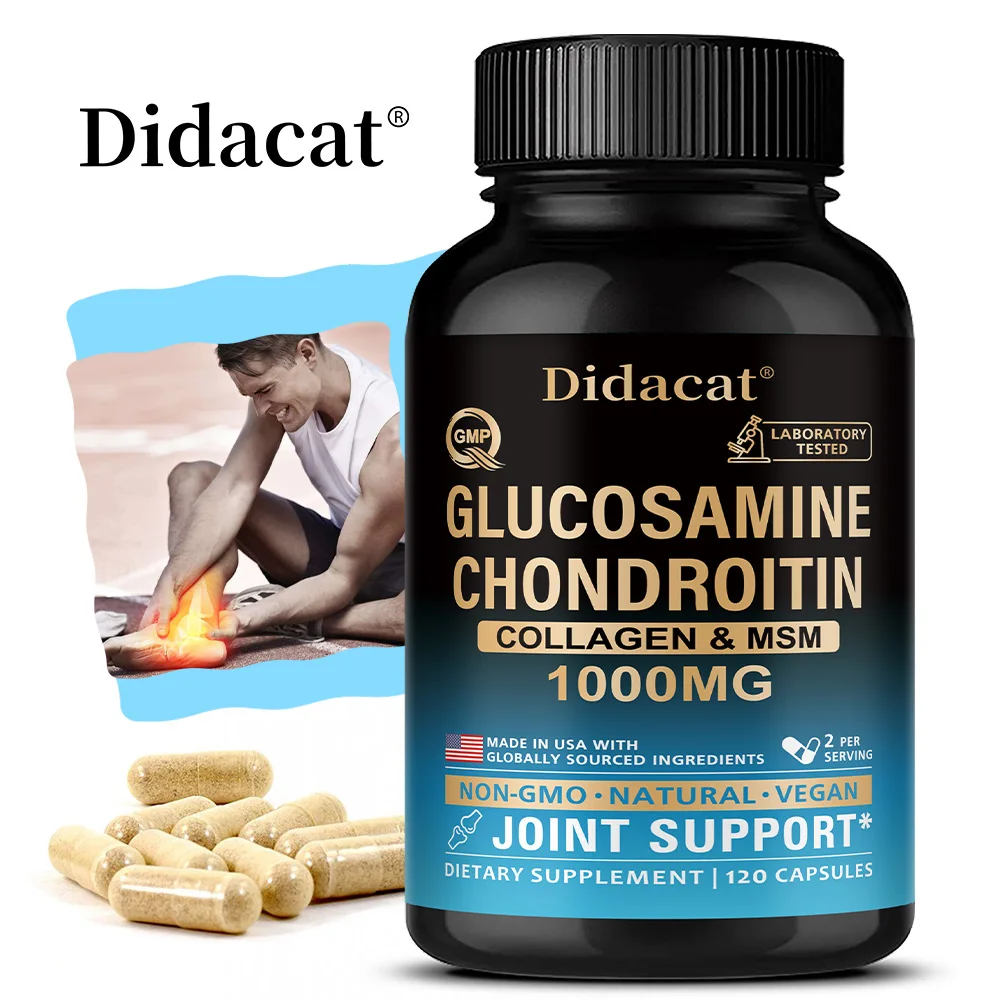 Glucosamine Chondroitin with Collagen & MSM - 1000 MG,120 Capsules,Cartilage Support, Flexibility & Strength,Non GMO,Gluten Free