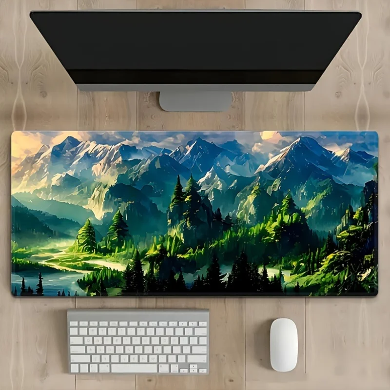 Rectangular Mouse Pad, Landscape Design, Durable Natural Rubber Material, Non-slip, Suitable for Office Computers and Laptops