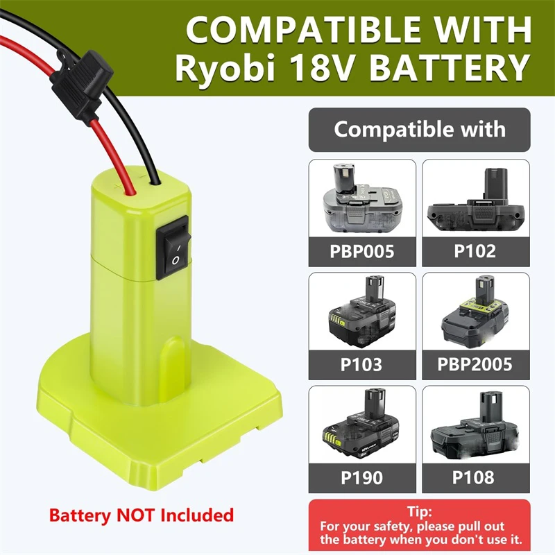18V to12V Step Down Converter Aadpter for Ryobi 18V Battery Voltage Converter DC Voltage Regulator 15A Automatic Buck Converter