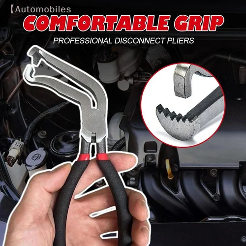 Imagen 2 del producto Alicates de desconexión eléctrica de 8"" y 60 grados para conectores y sensores automotrices - Herramienta de extracción de enchufe de cable en ángulo