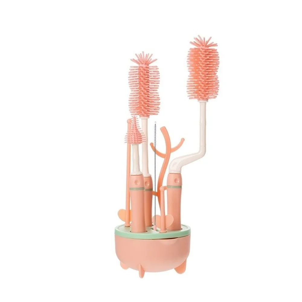 

Soft Head Baby Bottle Cleaner Set 360 Degree Rotation Long Handle Bottle Cleaning Brush Silicone Nipple Dropper