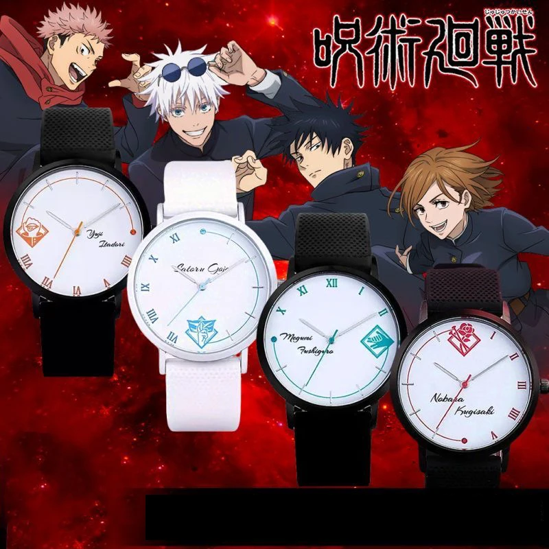 

Аниме-часы Jujutsu Kaisen с Годжо Сатору, кварцевые часы, наручные часы Итадори Юдзи, аксессуары, унисекс, подарок для друга
