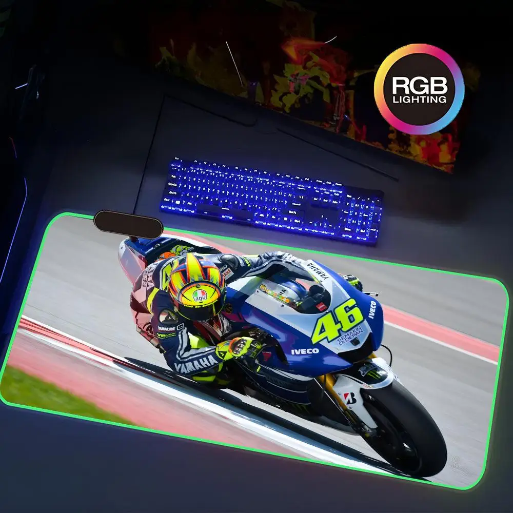 Rossi-motorcycle-R-racing-vr46 Mouse Pad Rgb 60x30cm Gaming Mouse Pad Keyboard Mat Extra Large Computer Desk Mat Sound Pickup Sm