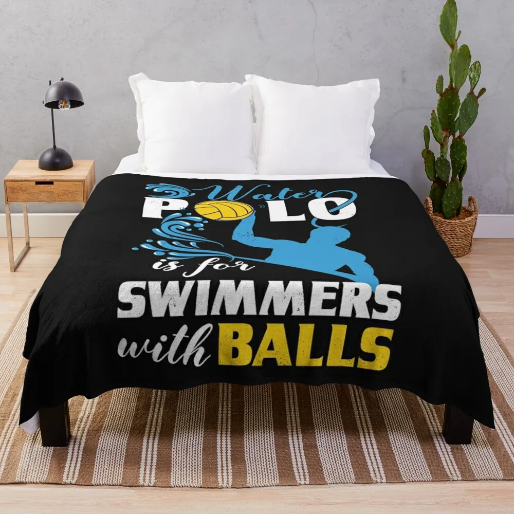 Water Polo graphic Gifts Men and Women Funny Quotes Player design Throw Blanket Plush Cute Blankets