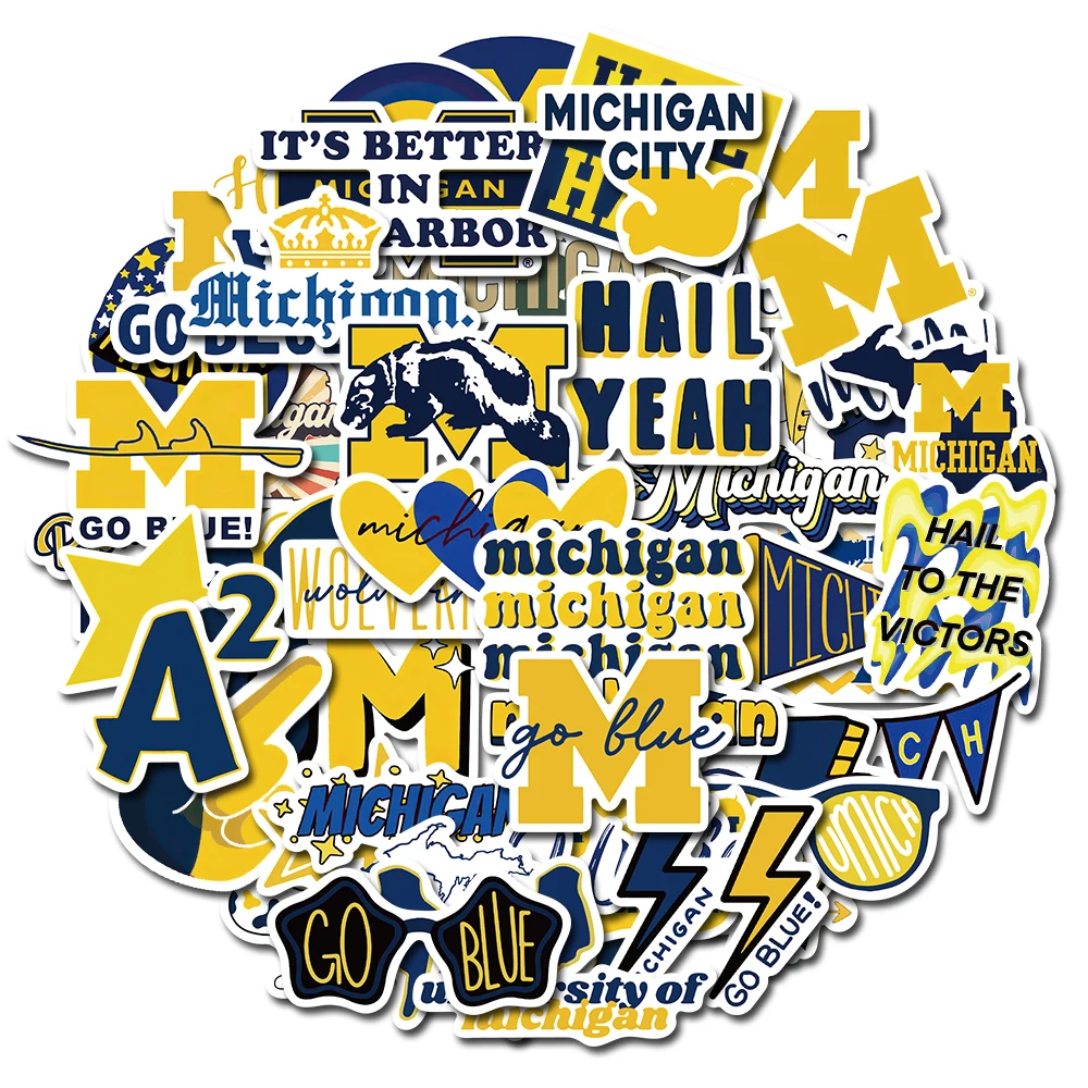 10/50PCS University of Michigan Stickers Vintage For School DIY Notebook Luggage Motorcycle Laptop Refrigerator Decals Graffiti